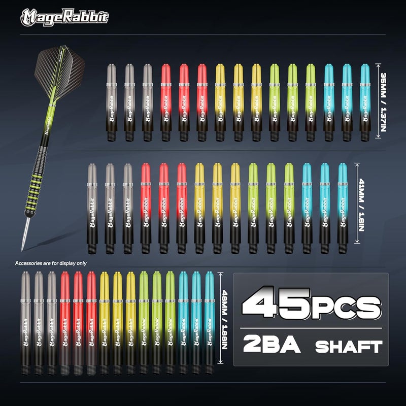 MageRabbit Dart Accessories Kit Including 36pcs Dart Flights 45pcs Dart Shafts for Steel/Soft Tip Darts,Sharpener, Dart Stems Remover Tool, 50 Metal Rings,50 Rubber Rings, Pack of 195pcs Accessories - Image 3